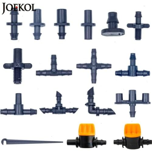 Garden Irrigation Connectors Barbed Single Double Tee Elbow Drip Arrow Cross Coupling Watering Fitting For 3/5 4/7mm Hose