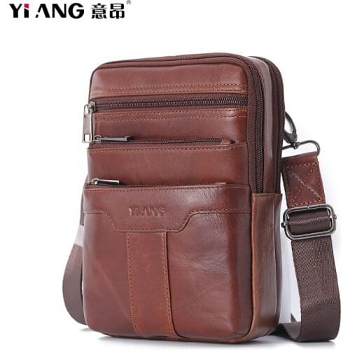 Shoulder bags For Mens Multi-pocket Messenger Bag Zipper Bag Mobile Phone Bag Vintage Leather Mens Briefcase Bags Handbag Trend