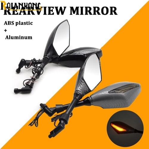 8MM 10MM Motorcycle LED Turn Signals Light Mirrors Carbon fiber for Honda CBR 600 929 954 1000 XX RR F1 F4 F4i