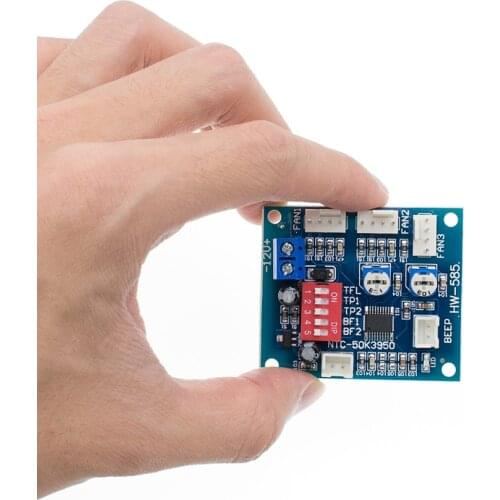 NTC3950 Thermistor PWM Temperature Probe Speed Controller Board Control Module Buzzer DC 12V 5A CPU Fan High-Temp Alarm 50k