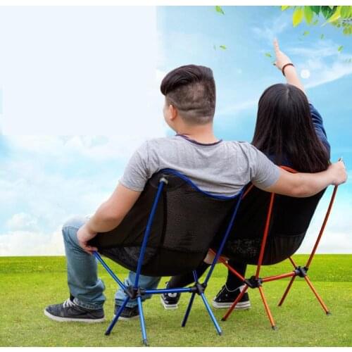 Outdoor Folding Chair Portable Ultra light Moon Aviation Aluminum Alloy Fishing Stool Recreational Tourism Backrest