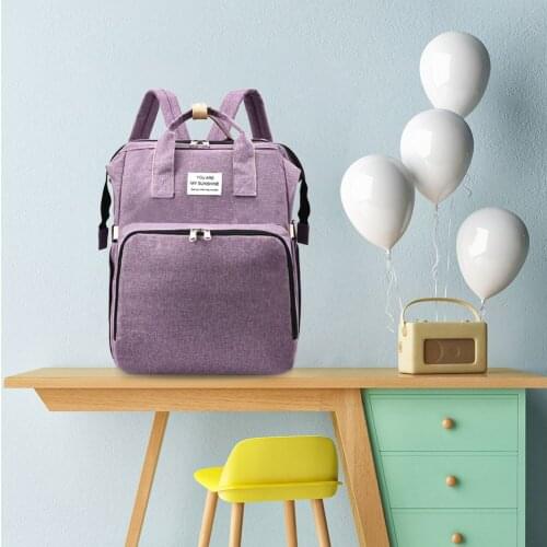 Mummy Waterproof Folding Crib Nappy Bag Case Stylish Folding Crib Nappy Bags Diaper Bag Backpack Large Capacity