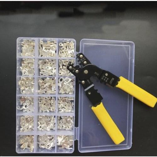 Y/O/U Shape Round Fork Type Bare Cold Press Terminal Copper Nose Terminal 18 Kinds in 1 1set