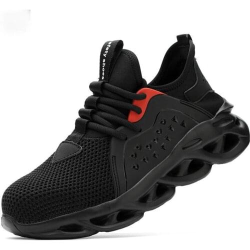 Work Safety Shoes for Men Summer Breathable Boots Working Steel Toe Anti-Smashing Construction Safety Work SneakersPlus Size 48