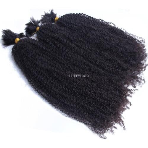 30inch Long Afro Kinky Curly Bulk Hair For Braiding Mongolian Remy Hair Weaving No Weft Kinky Curly Human Hair Bundles 1/3Pcs