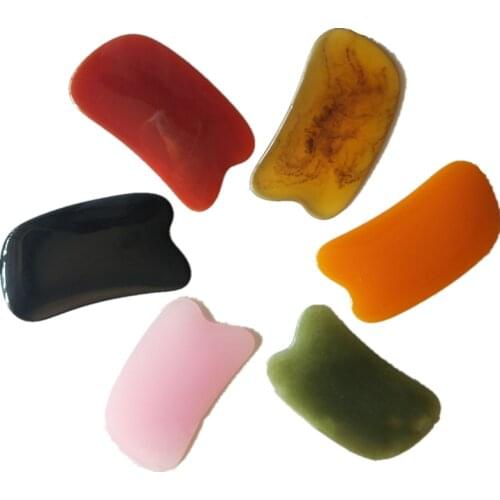1PC Natural Jade Guasha Scraping Massage Scraper Face Massager Acupuncture Gua Sha Board Acupoint Face Eye Care SPA Massage Tool