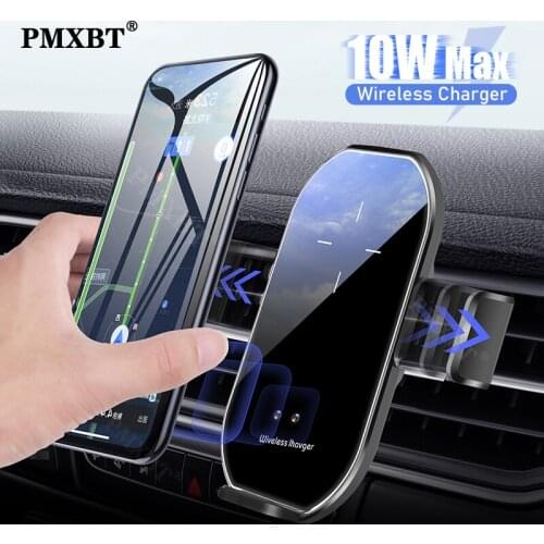 10W Qi Car Wireless Charger For iPhone 12 11 Pro XS XR 8 Samsung S20 Fast Wireless Charging Charger Infrared Sensor Phone Holder