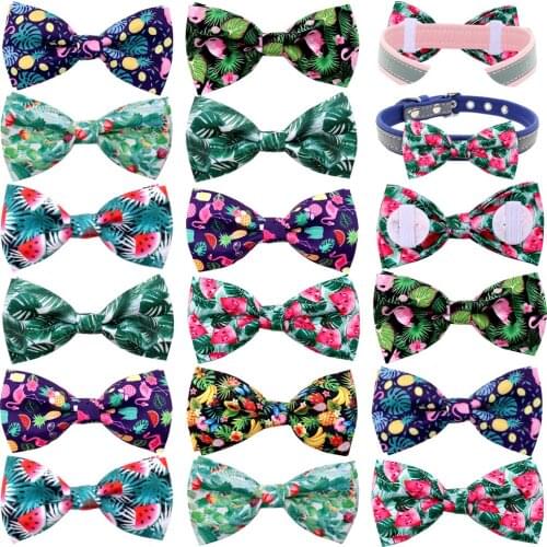 100pcs Dog Bows Slidable Dog Bowtie Summer Pet Supplies Dog Collar Accessories Pet Dog Bow Tie Collar Fruit Style Pet Supplies