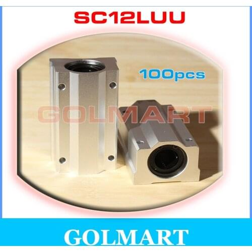 100pcs Kugellager Linearlager lang Linearschlitten SC12LUU SCS12LUU 12mm Linear Bearing flat axis for 12mm shaft rail