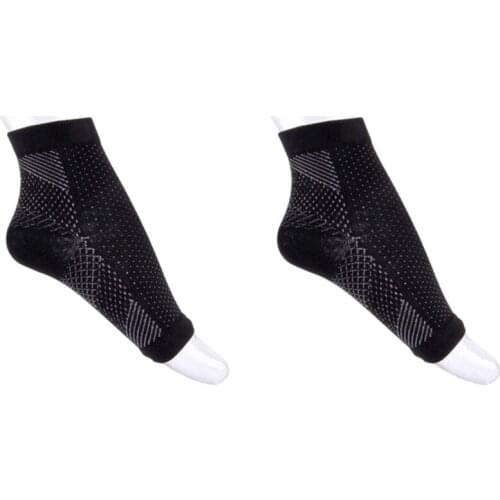 2 Pair Foot Ankle Compression Socks Anti Fatigue Varicose Feet Sleeve Outdoor-S/M & L/Xl