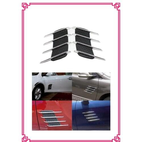 2Pcs Cool Chrome Shark Gills 3D Car Stickers Side Vent Air Flow Sticker for Volkswagen PTouareg Touran Beetle CC Magotan