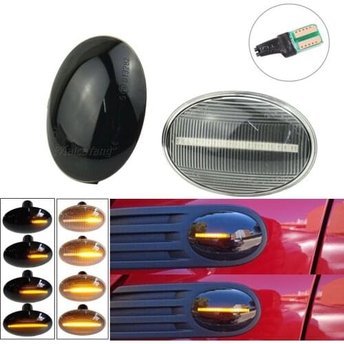 2pcs Flowing Turn Signal Light Dynamic LED Side Marker Side Indicator For BMW MINI Cooper R56 R57 R58 R59 CL-R56-LSM-SM