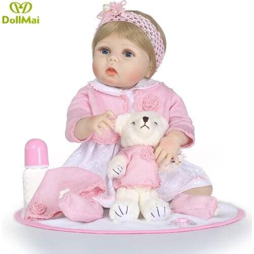 23"57cm Full silicone Reborn Baby Girl Doll Bebe Realistic modeling bathe lifelike Toy collectible Doll Childrens Day Gifts
