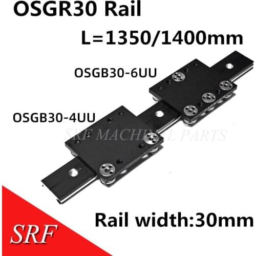 30mm width Aluminum roller linear guide rail OSGR30 L=1350/1400mm dual-axis linear guide slide block OSGB30UU