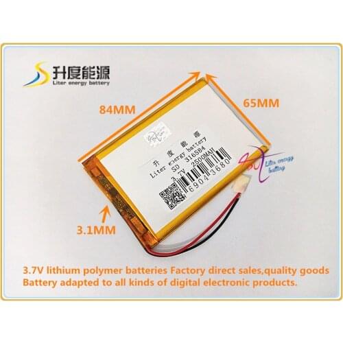 316584 3.7V 2500mAH 306585 Polymer lithium ion / Li-ion battery for tablet pc GPS power bank