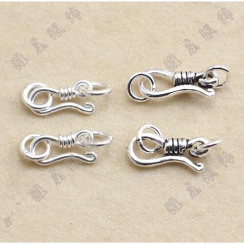 Jewelry accessories 925 silver clasps diy with 2 jump rings bracelets necklaces hooks toggle N design argent silver 5*17mm 5pcs