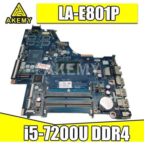 AKemy CSL50/CSL52 LA-E801P For HP 15-BS Laptop Motherboard 924751-601 924751-001 924751-501 With i5-7200U DDR4 Tested Mainboard