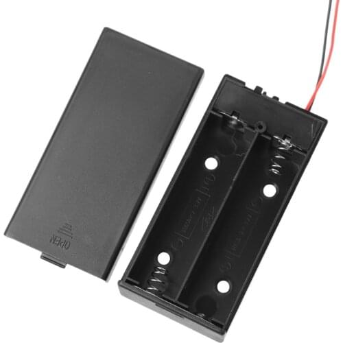 3.7V 2x 18650 Battery Holder Box Storage Case Container With Cable ON/OFF Switch