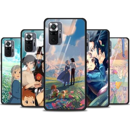 Howls Howls Moving Castle Tempered Glass Cover For Xiaomi Redmi Note 10 10S 9 9T 9S 8T 8 9A 9C 8A 7 Pro Max Phone Case
