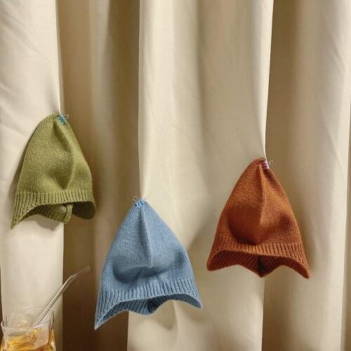 Children Kids Knitted Hats Autumn Winter Warm Baby Earmuffs Head Caps Pure Color Boys Girls Woolen Hat Casual Unisex Beanies