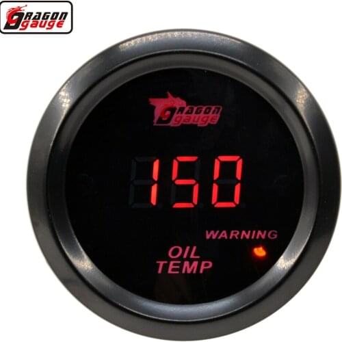 Dragon 2 Inch 52mm Auto Car Digital LED Oil Temp Gauge Red BlackLight 40-150 Celsius Temperature Meter Free Shipping