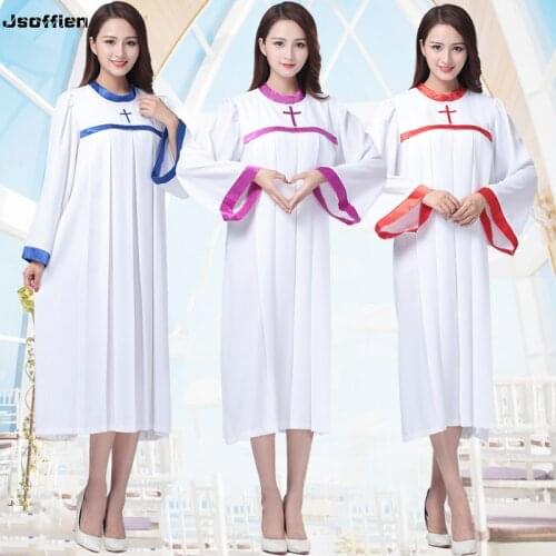 Clergy Robes Adult Priest Costume Dress Choir Church Dresses Hymn Holy Garments Nun Costume Christian Sing Dress Jesus Outfit