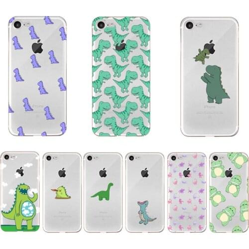 FHNBLJ Cute dinosaur Phone Case For iPhone X XS MAX 6 6s 7 7plus 8 8Plus 5 5S SE 2020 XR 11 11pro max Clear funda Cover
