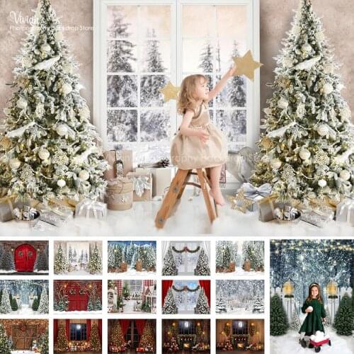 Winter Christmas Photography Backdrop Kids Adult Photocall Trees Snowflake Snowy Fireplace Decor Baby Photostudio Newborn Props