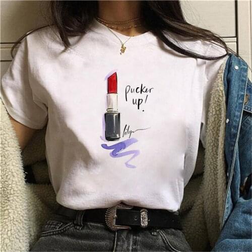 Graphic tees tops New Fashion girl dress Cosmetics tshirts women funny t shirt white Tops casual short Camisetas Mujer_T-Shirt