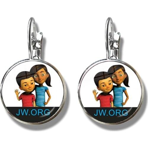 JW.org Earrings Jehovahs Witnesses Art Picture 16mm Glass Cabochon French Hooks Earrings Jewelry For Women Catholicism Gift