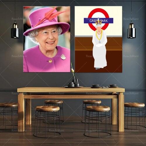 Canvas painting queen wall art printing Elizabeth II Nordic poster character picture living room modern home decoration