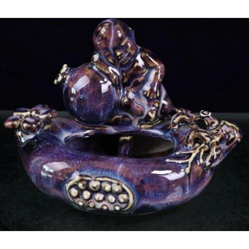 China blue glaze ceramic Boy Pen wash crafts statue