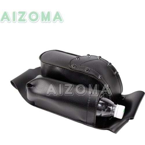 Motorcycle Right Side Crash Bar Saddle Bag w/ Water Bottle Drink Holder For Harley Touring All Models Engine Guard Saddlebag