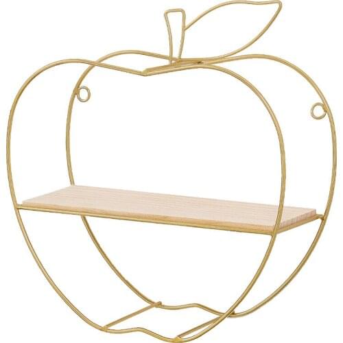 Nordic simple wind iron art Apple modeling wall shelf household desktop wall decoration storage shelf wholesale