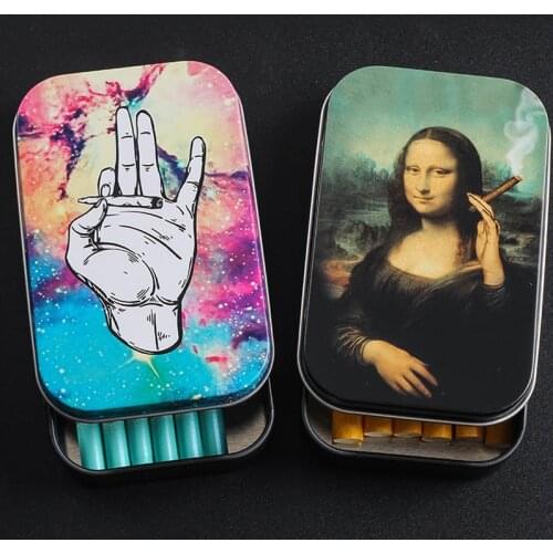 NEW funny Mona Lisa Classic Style Storage cigarette Box Bin Sealed Jar Boxes Jewelry Candy Box Small Storage Boxes Cans Coin