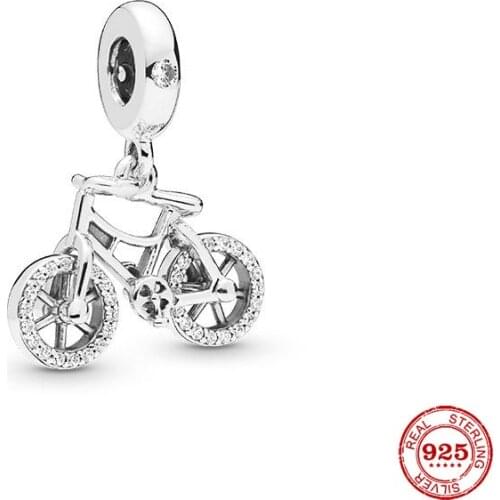 New Original Silver Color Bicycle Dangle Bead Fit European Pandora Charms Bracelet Bangles Diy Jewelry P241