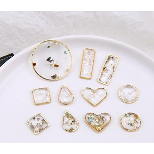 New arrived 30pcs/lot geometric round/heart/square/rectangle shape alloy charms diy jewelry earrings/necklace pendants accessory