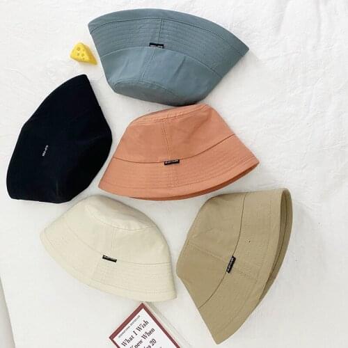 Hats for Women Fashion Spring / Summer Fishermans Hat Japanese Black Beige Khaki Blue Casual Solid Bucket Hat