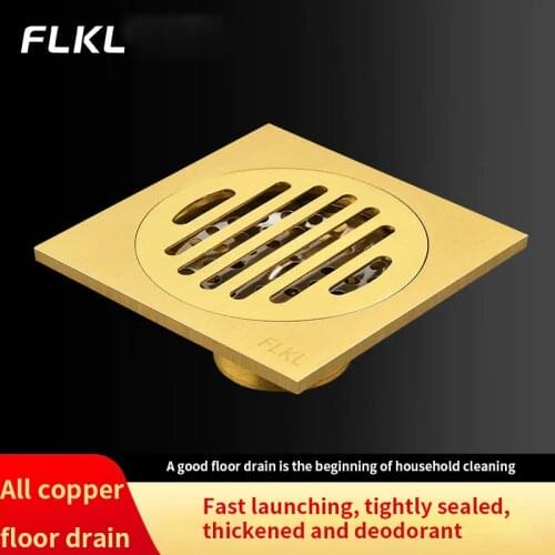 All Copper Thickened Deodorant Floor Drain Washing Machine Insect-Proof Toilet Bathroom Kitchen Sewer Floor Drain