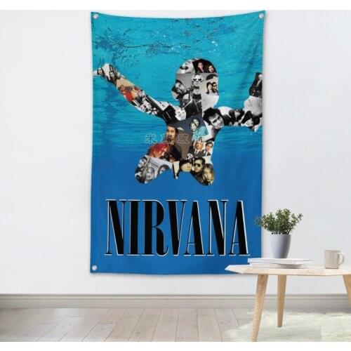 Classic Rock 'n' Roll Popular Music Band Posters High Quality Four Holes Flag & Banner Office Music Studio Room Wall Decoration