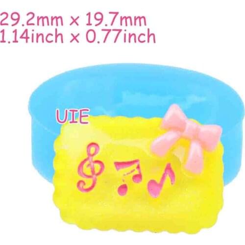 GYL055U 29.2mm x 19.7mm Notes of Biscuits Silicone Mold FondantCake Decoration Candy Resin Clay Earrings Necklace Craft Soap