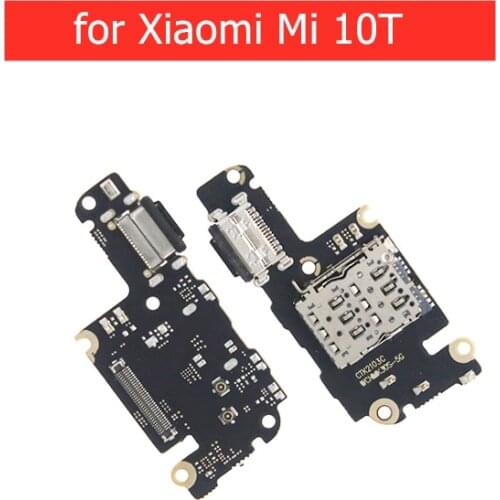For Xiaomi Mi 10T SIM Card Reader Card Slot Tray Holder Connector Socket USB Charger Replace Repair Spare Parts
