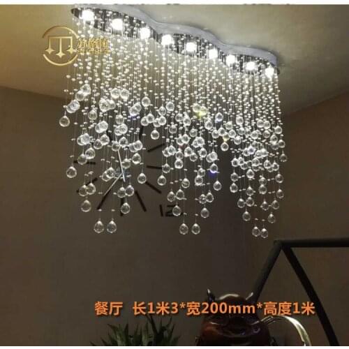 Modern minimalist luxury crystal lamp oval porch living room dining room crystal chandelier