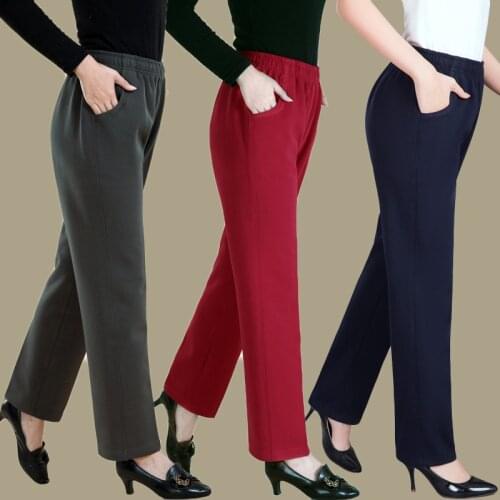 Middle-aged Womens Plus Size Sweatpants Elderly Casual Elastic Pants Loose Comfortable Womens Trousers Straight Pants 5XL 1832