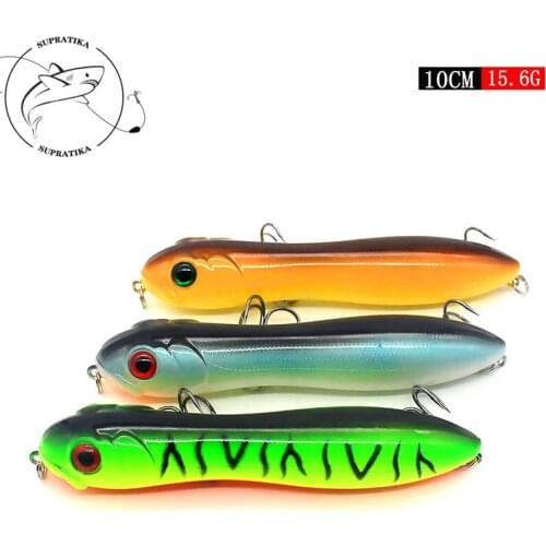 10cm/15.6g Artificial Pencil Sinking Wobbler Plastic Fishing Bait 3D Eyes Anti-Corrosion Freshwater Fishing Lure Hard Bait