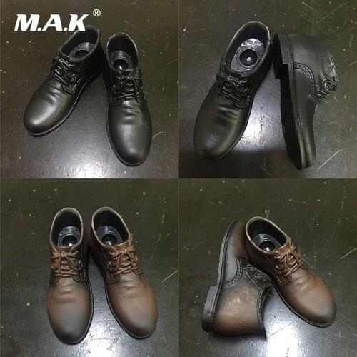 1:6 Male Leather Shoes Action Figure Accessory Black Color for 12 Inches Joint Figure Accessories Full Inside
