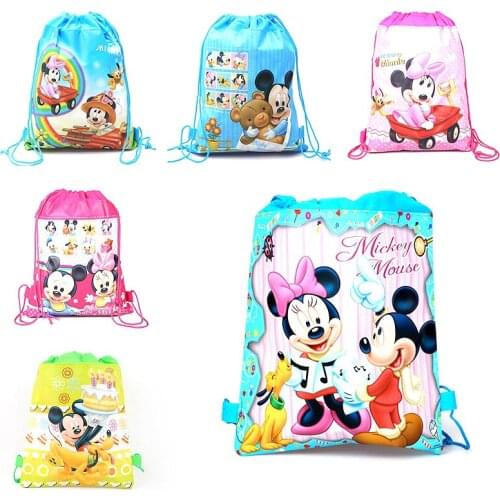 1pc Disney Mickey Mouse Superhero Frozen Princess Kids Favor Birthday Non-woven Fabric Swimming Gift Drawstring Pocket Supplies