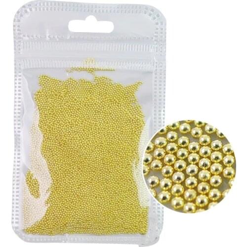 1Bag=10g Mini Caviar Metal Beads Steel Ball Nail Stud Caviar Gold/Silver/Rose Gold 3D Micro Ball Nail Art Charm