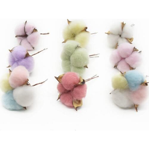 10pcs Head Ntural Dry Flower Artificial Plants Dried Cotton Flowers Wedding Supplies Marriage Party Home Decoration Accessories