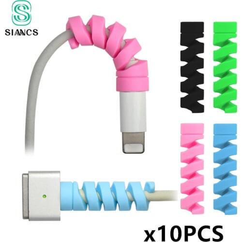 10pcs Spiral Tube Cable Protector Winder Wire Cord Organizer holder cable saver Protetor for iPhone samsung xiaomi Cable